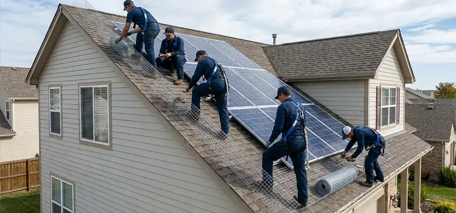 Pigeon Wire for Solar Panels in Peachtree Corners